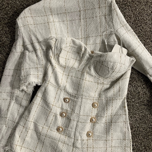 Strapless two piece short set Cream/Gold - Picture 5 of 5